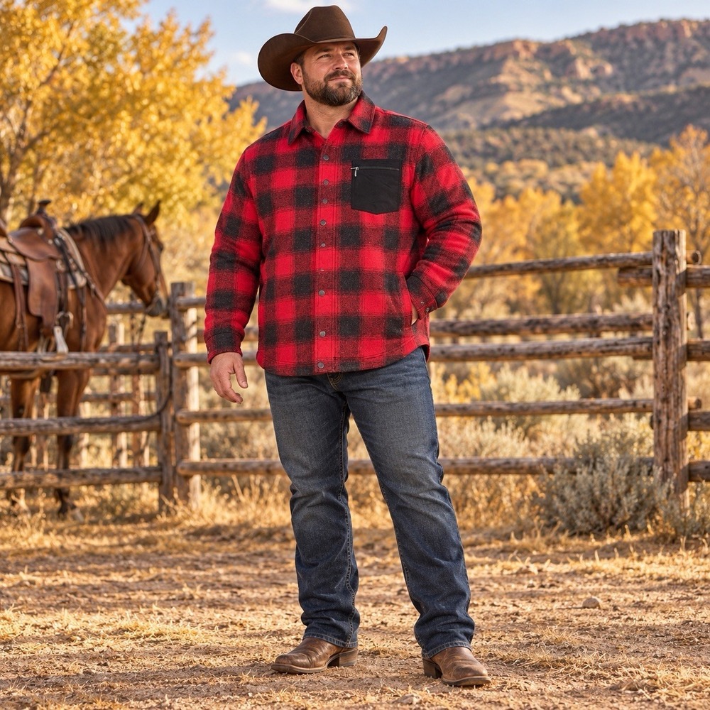Pendleton Conway Mount Hood Wool Jacket Shacket Mens XXL Red/Black Buffalo Plaid